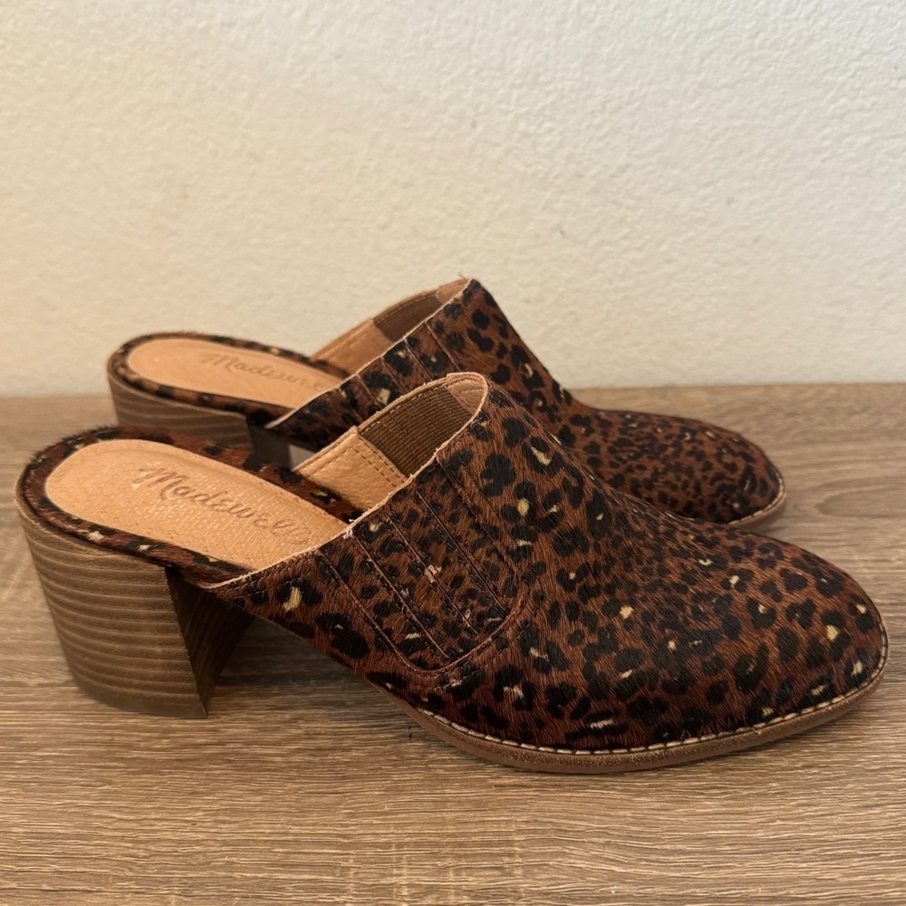 Madewell The Carey Mule in Painted Leopard Calf Hair, Size 7 - Picture 3 of 9